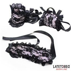 Latetobed Bdsm Line - 2 Piece Set Lace lindfold and Handcuffs