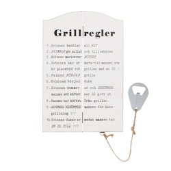 Träskylt Grillregler