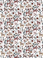 Leksand vinröd/beige/turkos