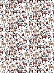 Leksand vinröd/beige/turkos