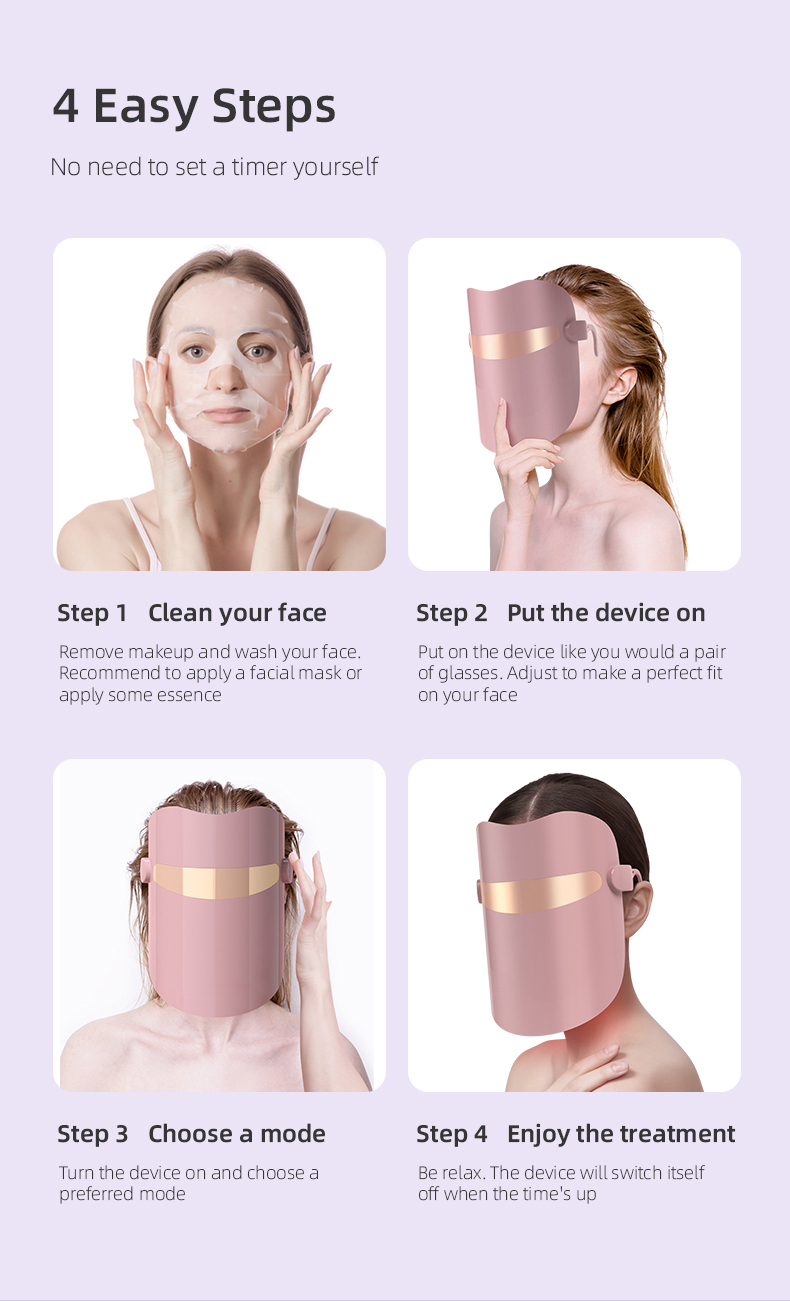 Ansiktsmask med ledfototerapi