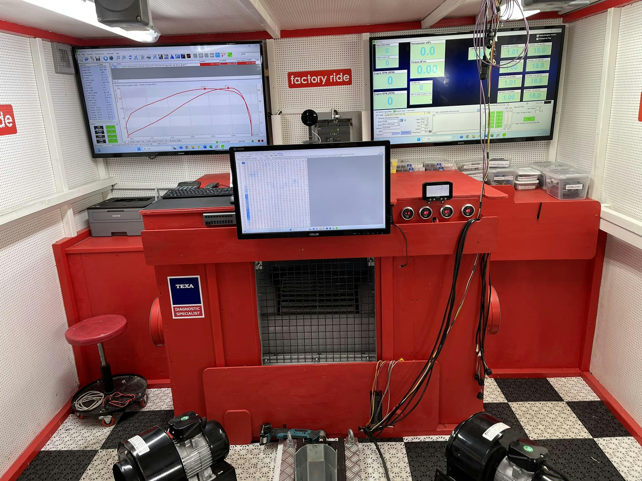 Direkt mappning av original ECU i bromsbänk. Justering av bränsle, tändning i alla register. Gemensam ändring samtliga cylindrar. Fabrikens original offset mellan cylindrar bibehålls.