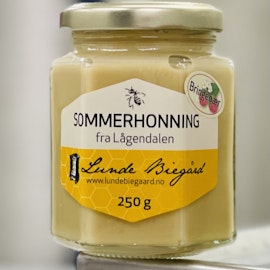 250 g Sommerhonning på glass (Bringebær/Lind)