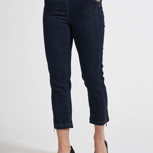 Piper Regular Cropped Jeans dongeri blå