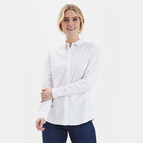 Fransa klassisk langermet skjorte - hvit