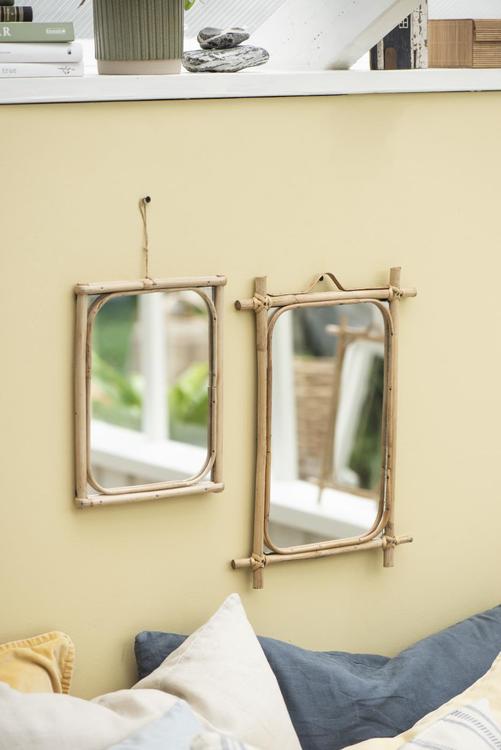 Spegel med kanter av bambu L