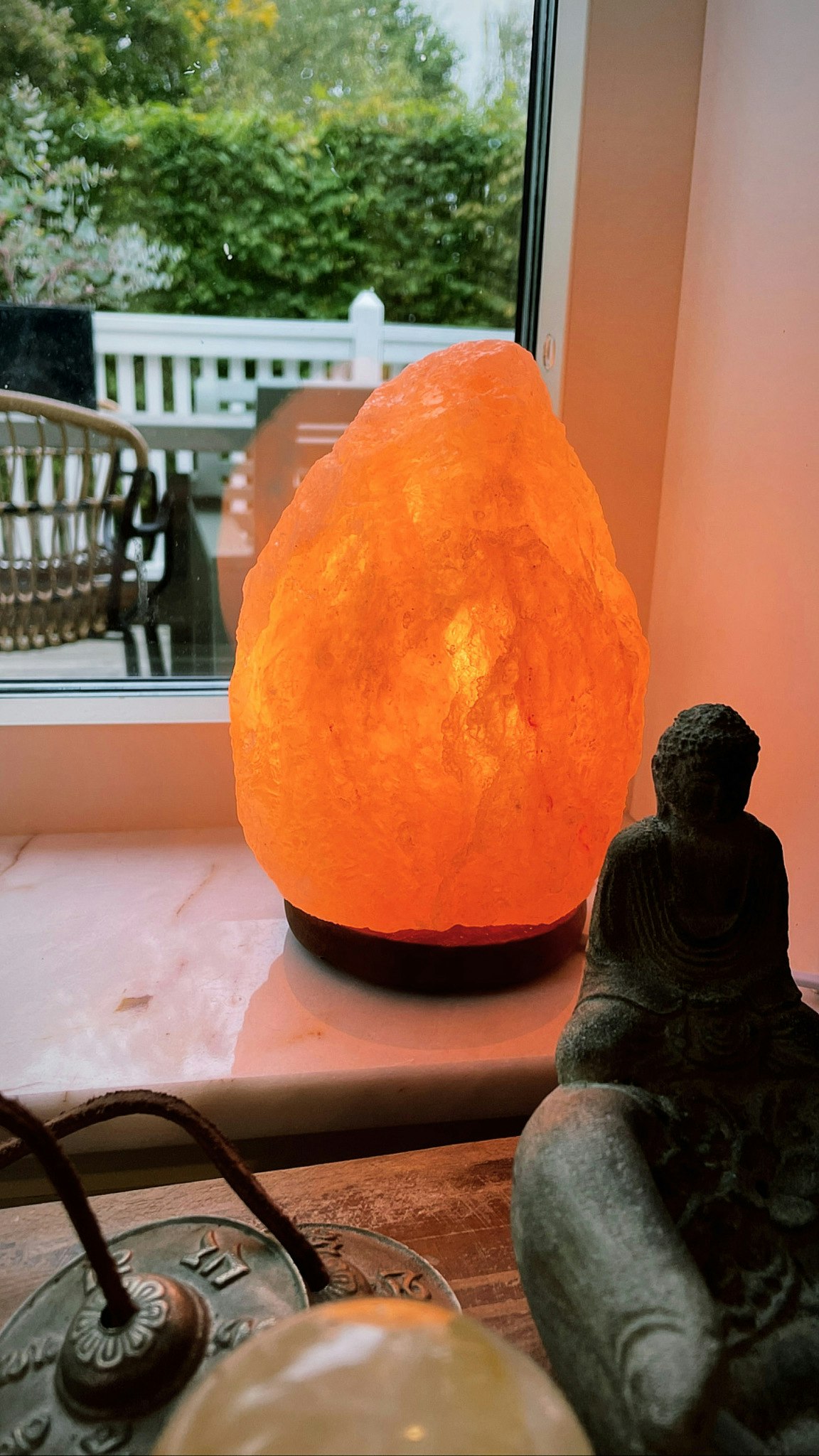 Orange saltsten, lampa