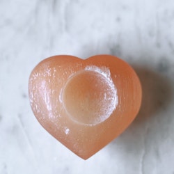 Orange/Peach Selenit hjärta, lykta
