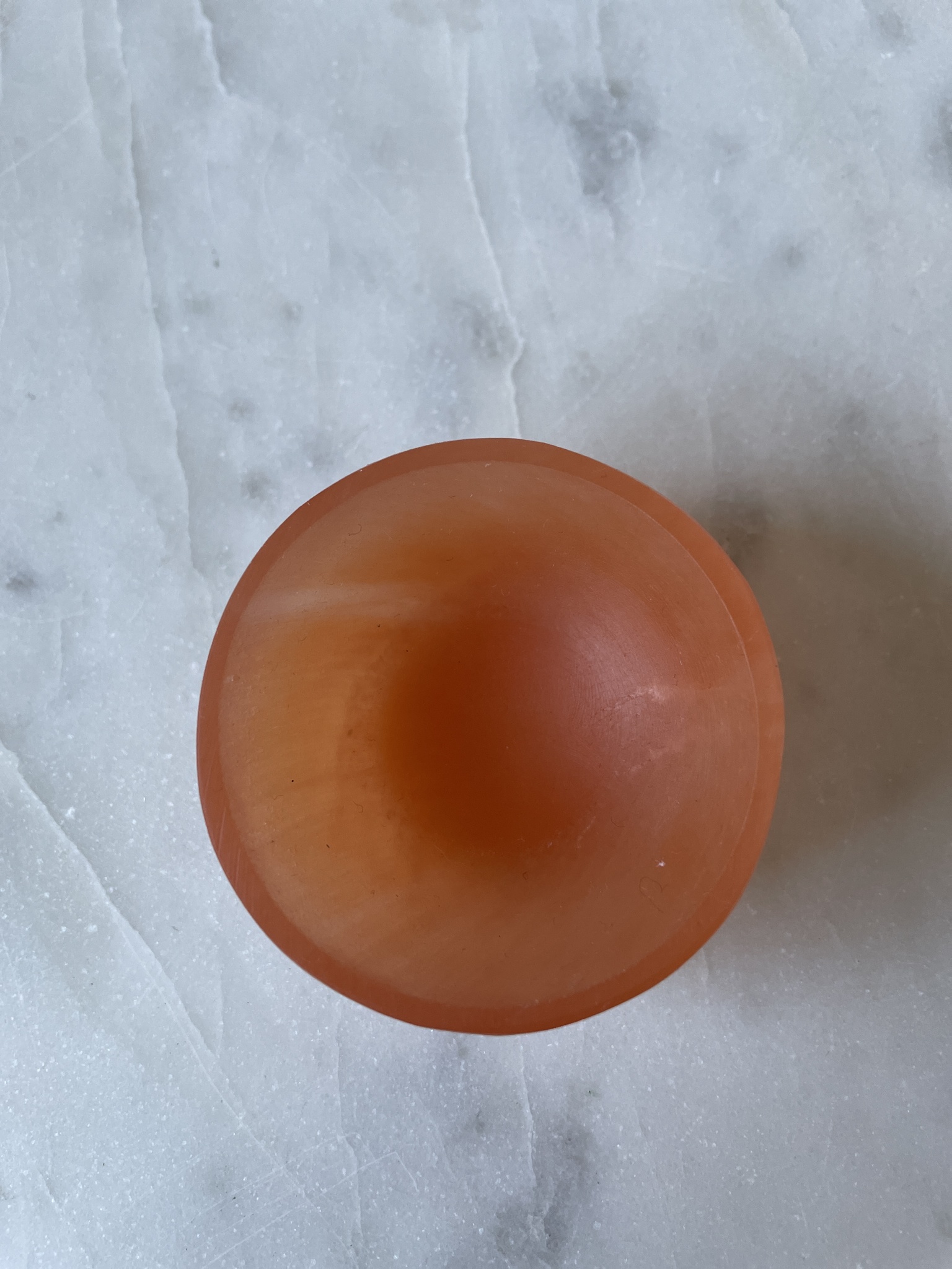 Orange/Peach Selenit, Skål 6 cm