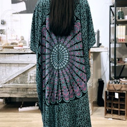 Kimono, svart/turkos