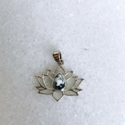 Lotusblomma med Dendrit opal, silver 925