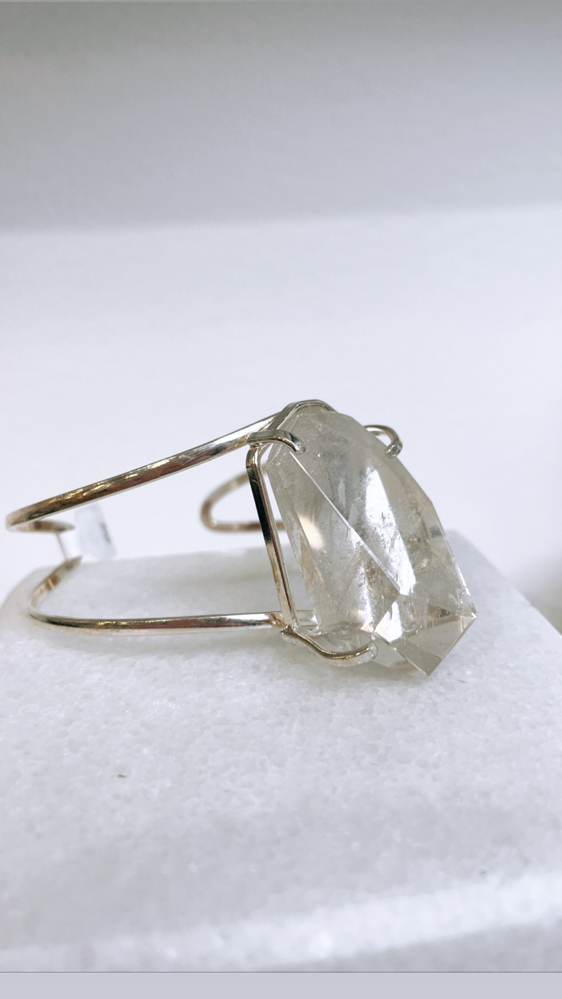 Bergkristall, justerbar armband silver T