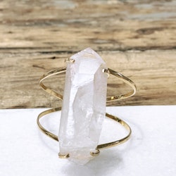 Lemurian Bergkristall, justerbart armband guld (G)
