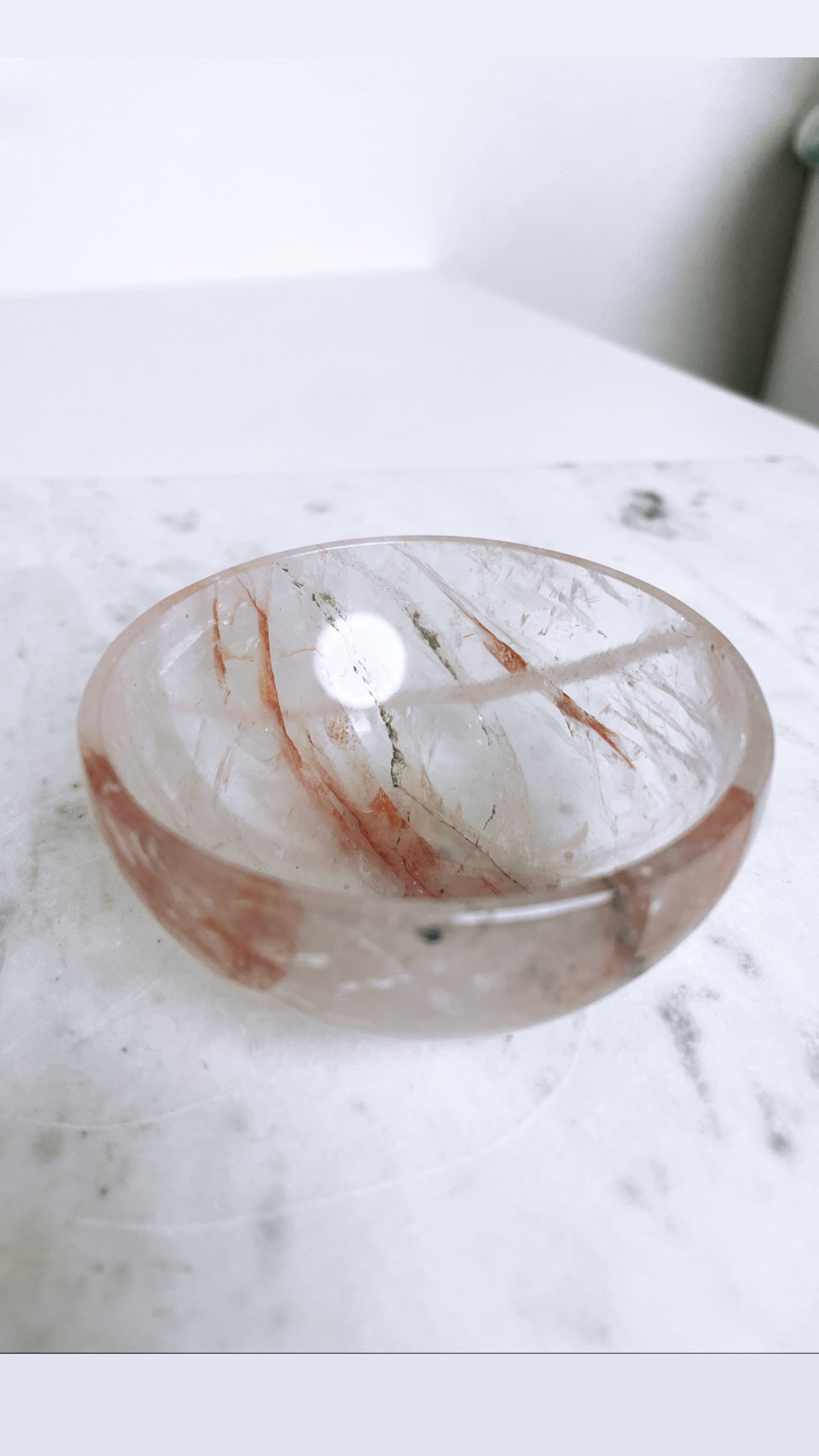 Fire quartz /Hematoid quartz, skål