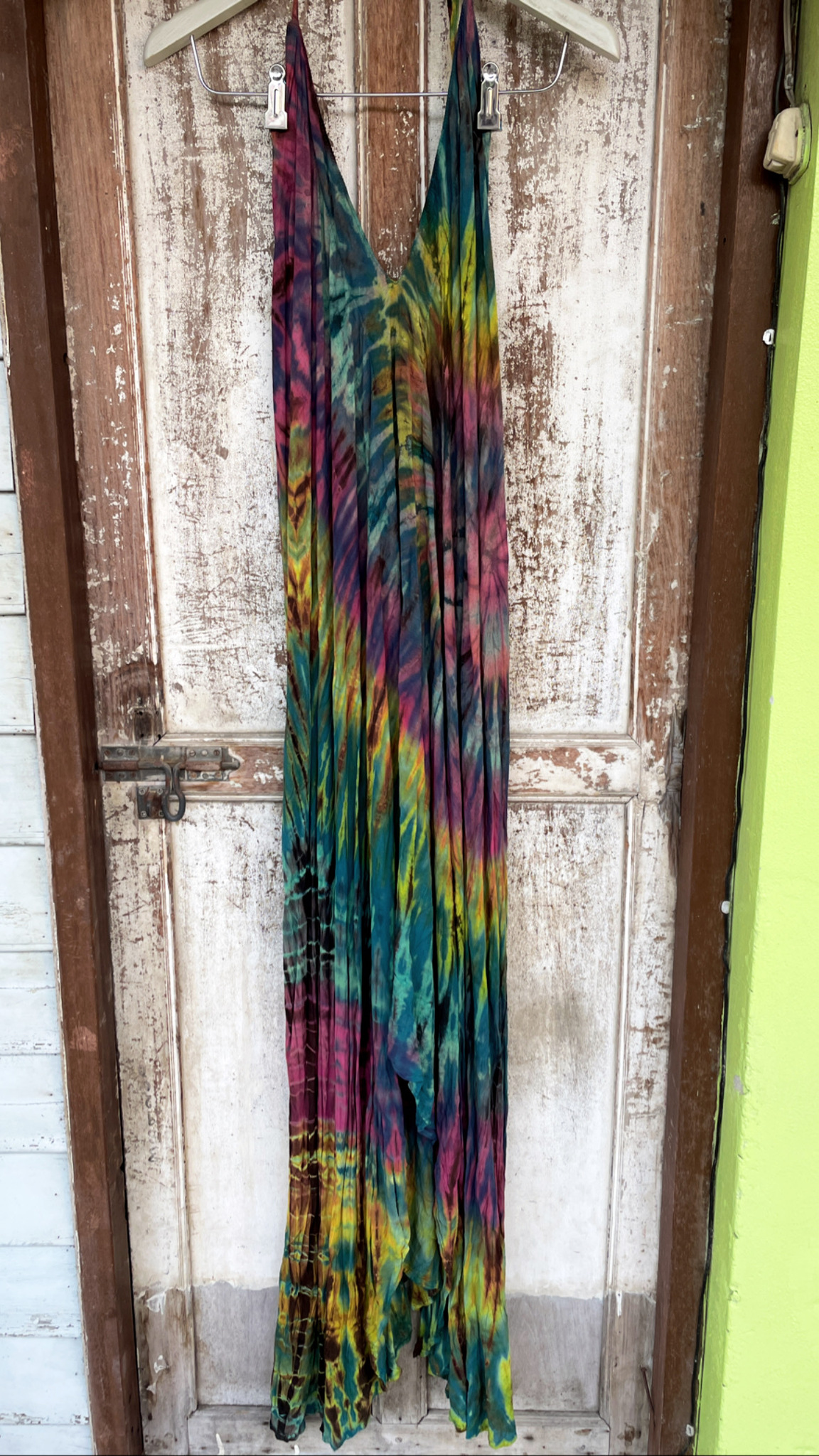 Klänning, regnbågens färger batik (B)