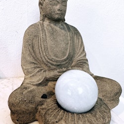 Buddha värmeljushållare / Klotställ, 20 cm grå