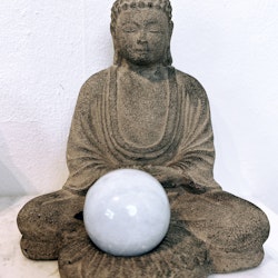 Buddha värmeljushållare / Klotställ, 20 cm grå