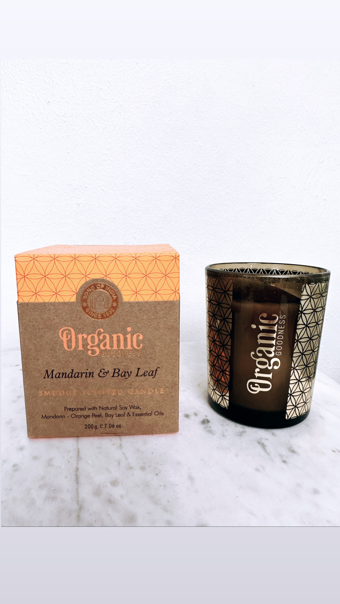Organic Goodness, doftljus Mandarin & Bau leaf