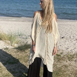 Tunika beige med broderi