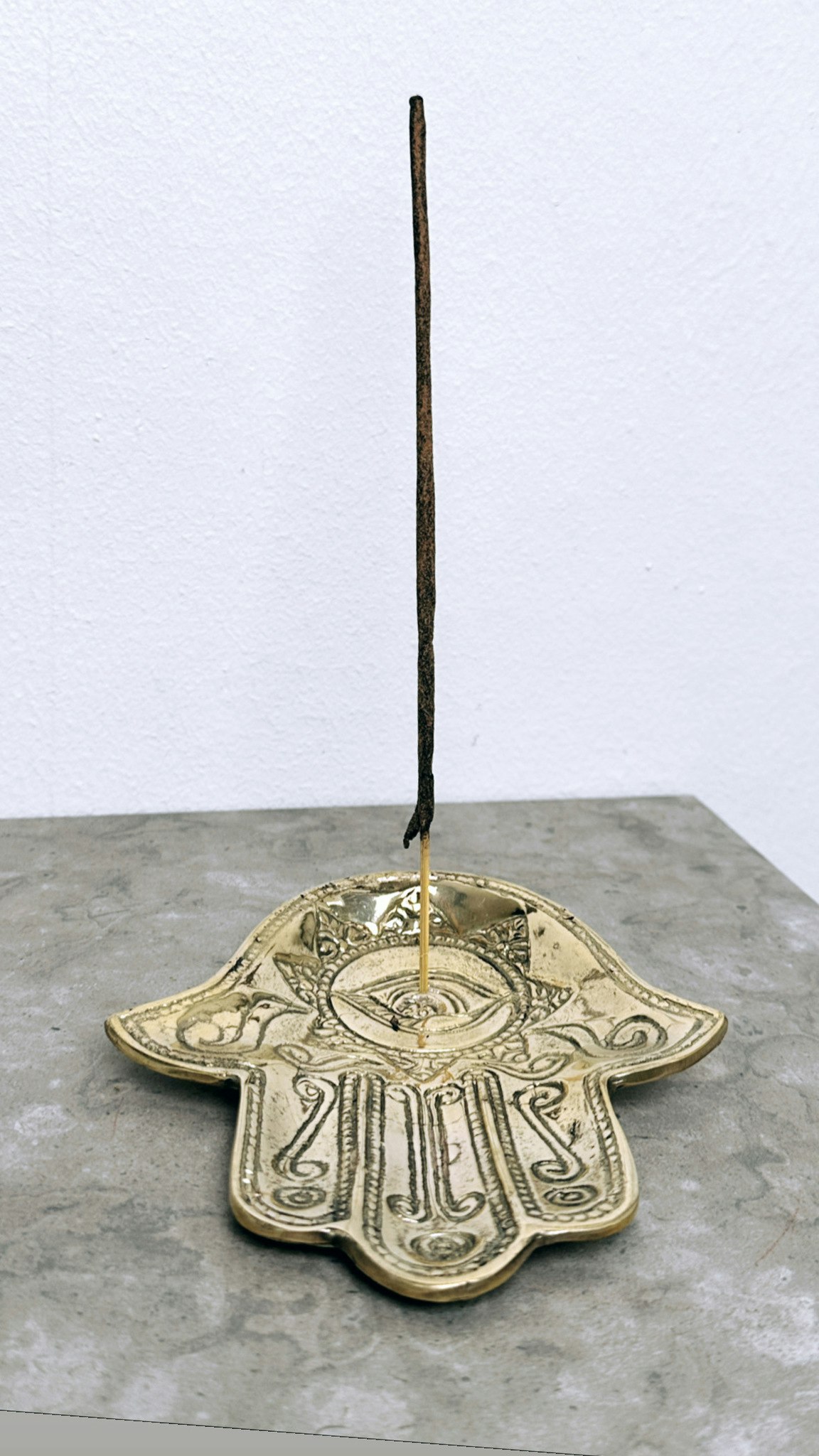 Fatimas hand / Hamsa, rökelsehållare brons