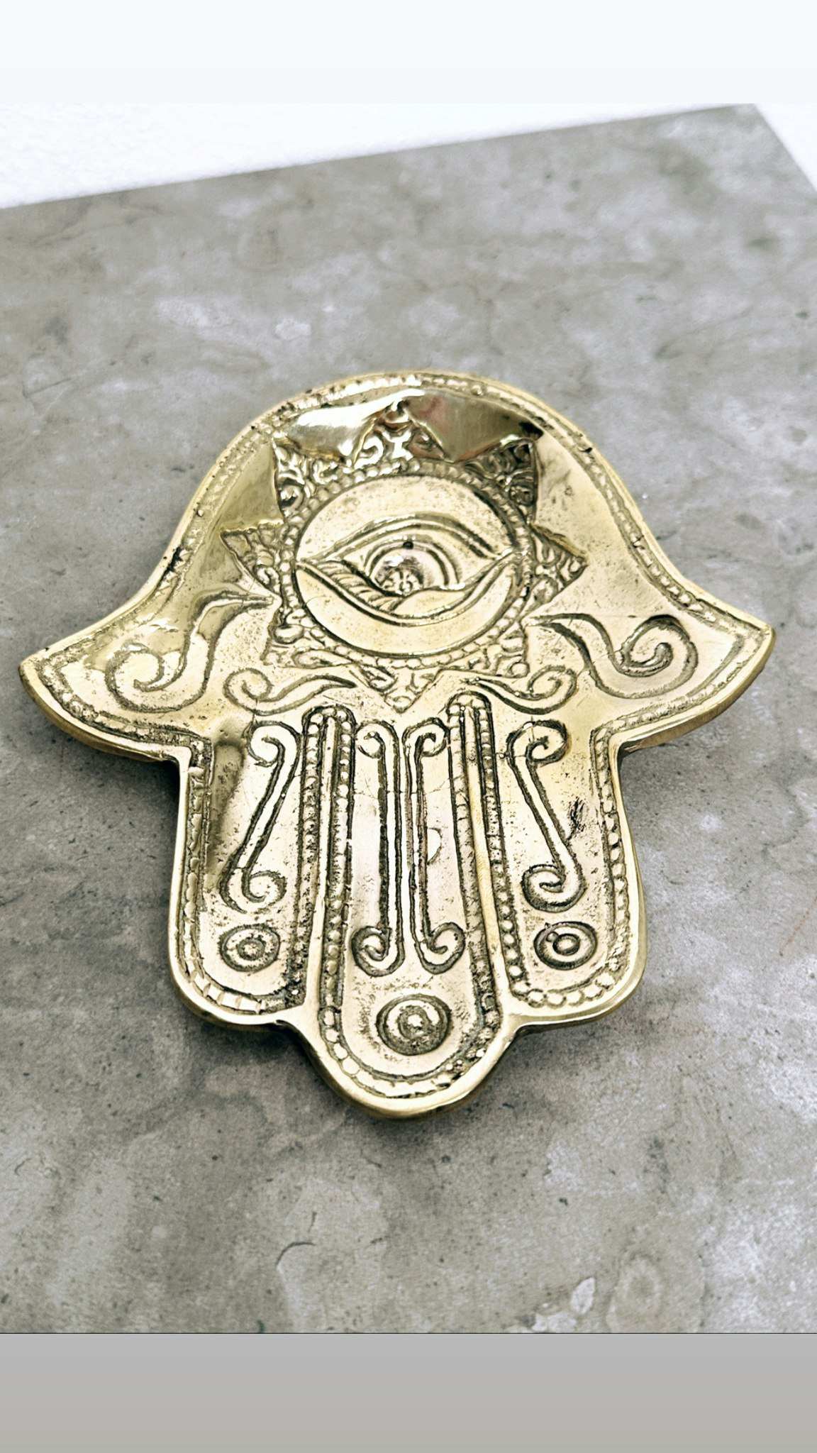 Fatimas hand / Hamsa, rökelsehållare brons