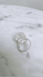 Bergkristall, ring justerbar silver