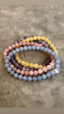 Ametist, armband med Bergkristall