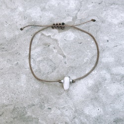 Armband Rosenkvarts, silverpärlor