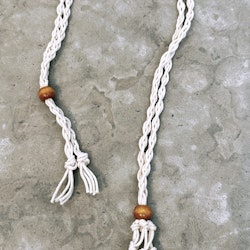 Halsband för kristall i Makramé, vit