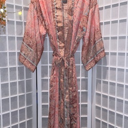 Kimono från Malkaa, rosa / guld,  lång