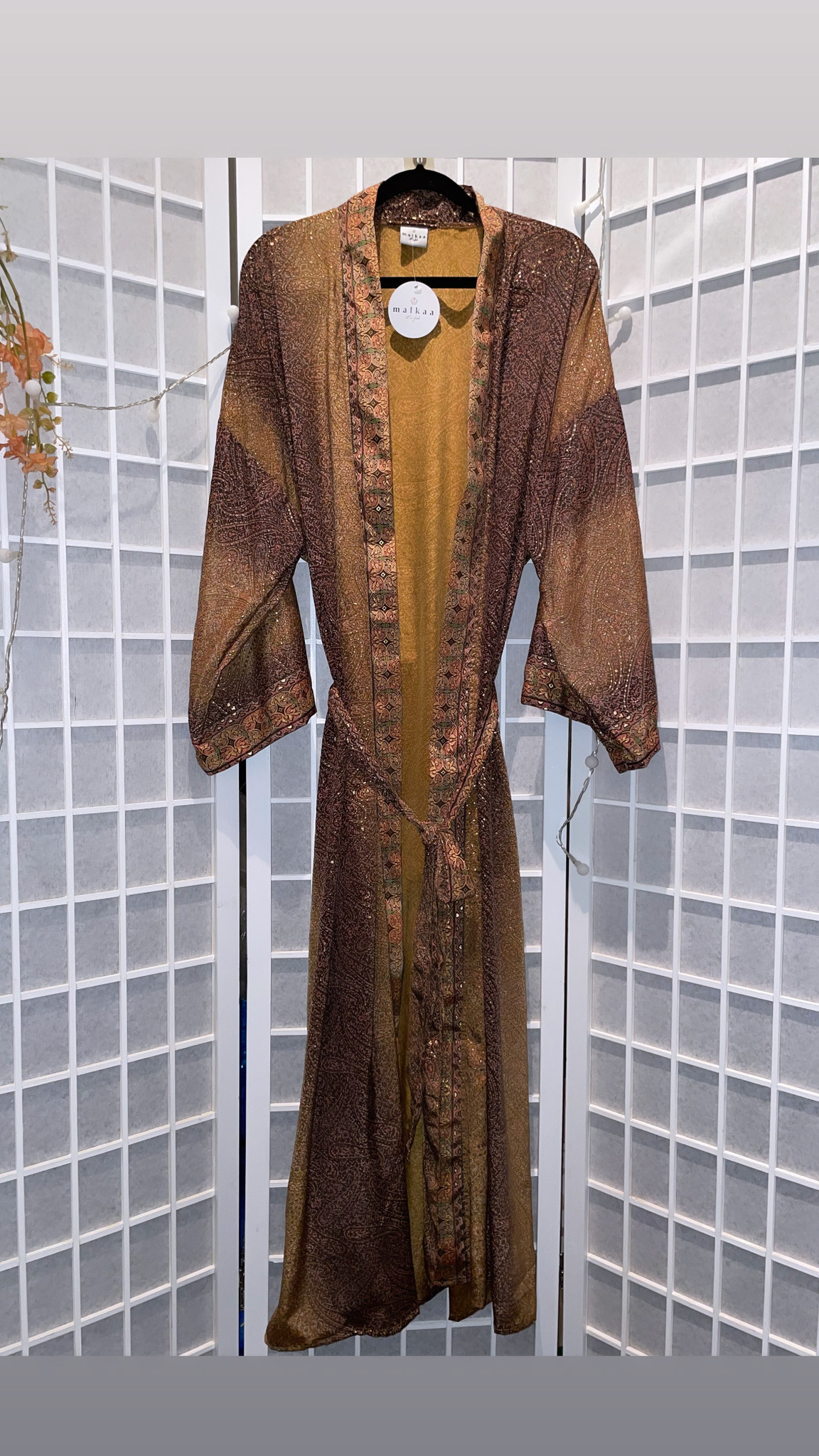 Kimono från Malkaa, guld / brun