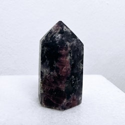 Unicorn stone / Lepidolit, rosa turmalin & rökkvarts, torn (M)