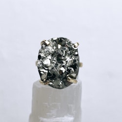 Pyrit, justerbar ring guld (C)