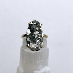 Pyrit, justerbar ring guld (F)