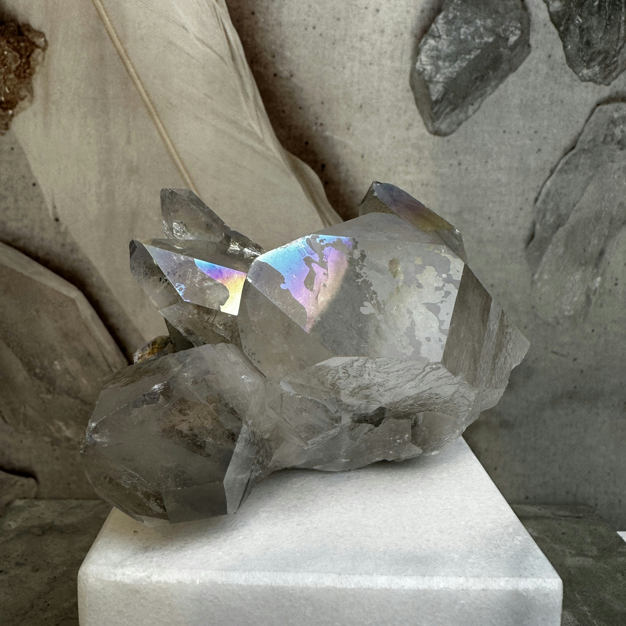 Titanaura bergkristall, kluster (K)