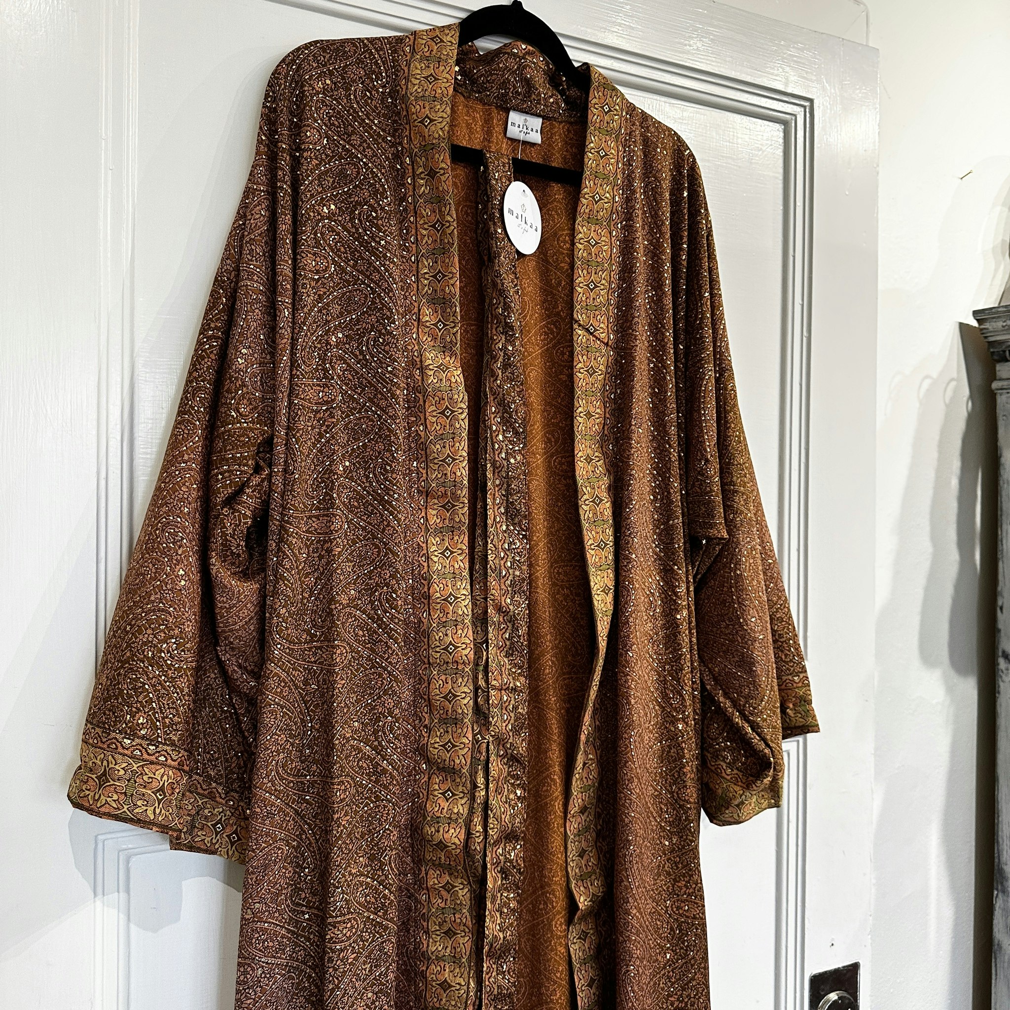 Kimono från Malkaa, guld / brun