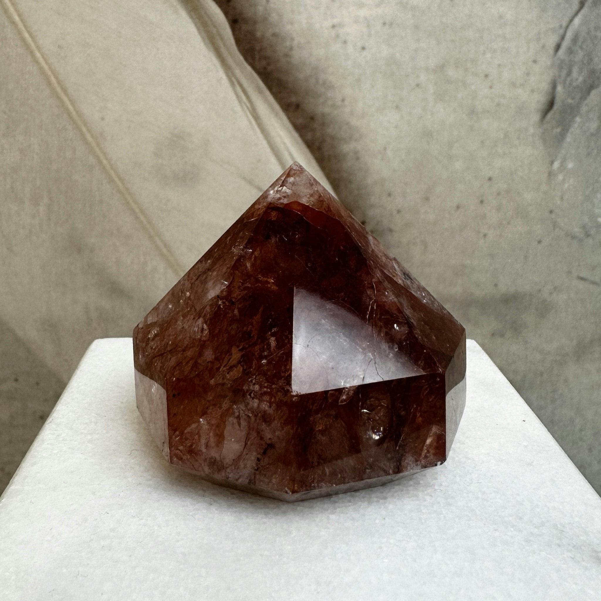 Fire quartz/Hematoid quartz, diamant