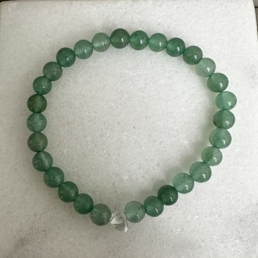 Grön Aventurin med Bergkristall, armband