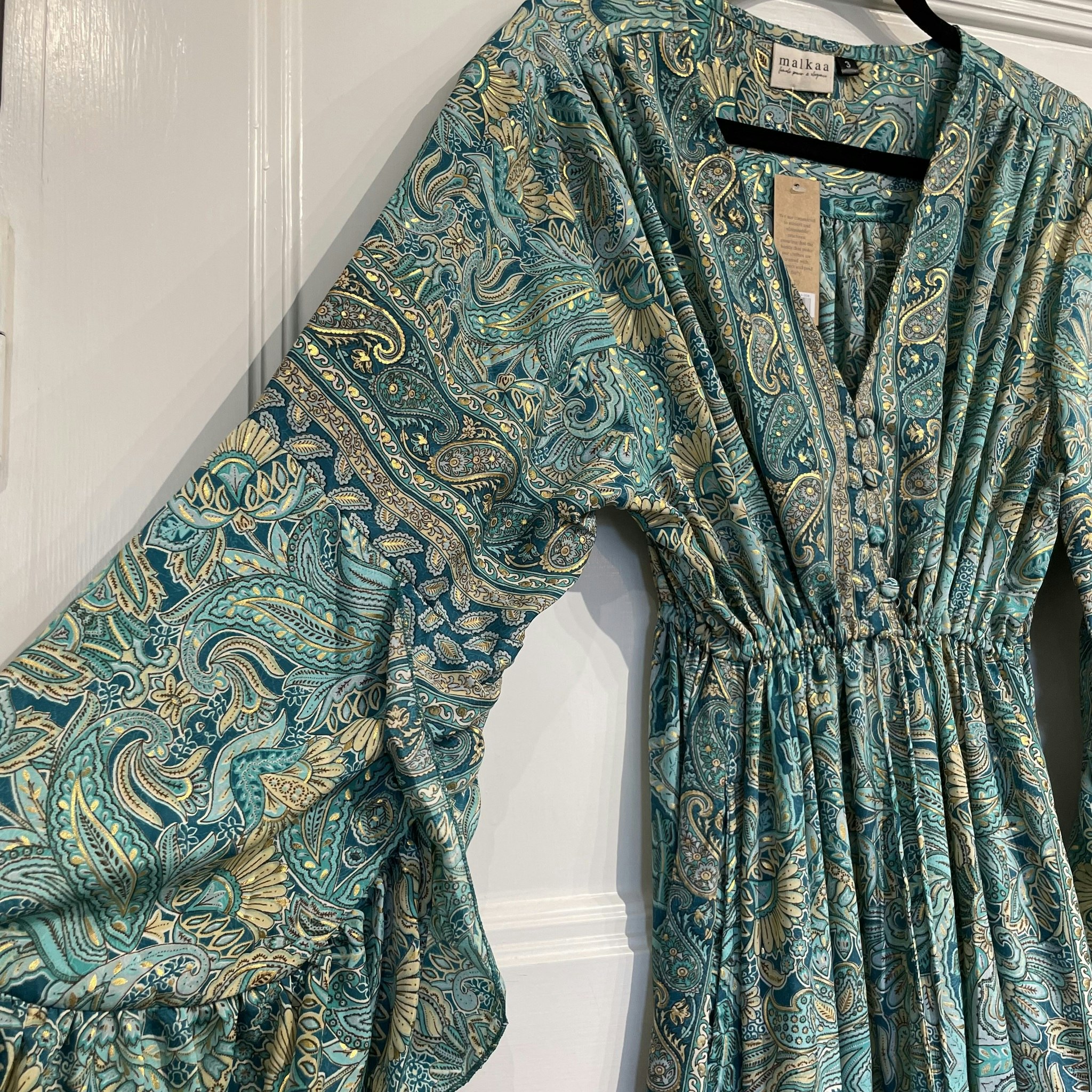 Boho Klänning från Malkaa, blå / guld