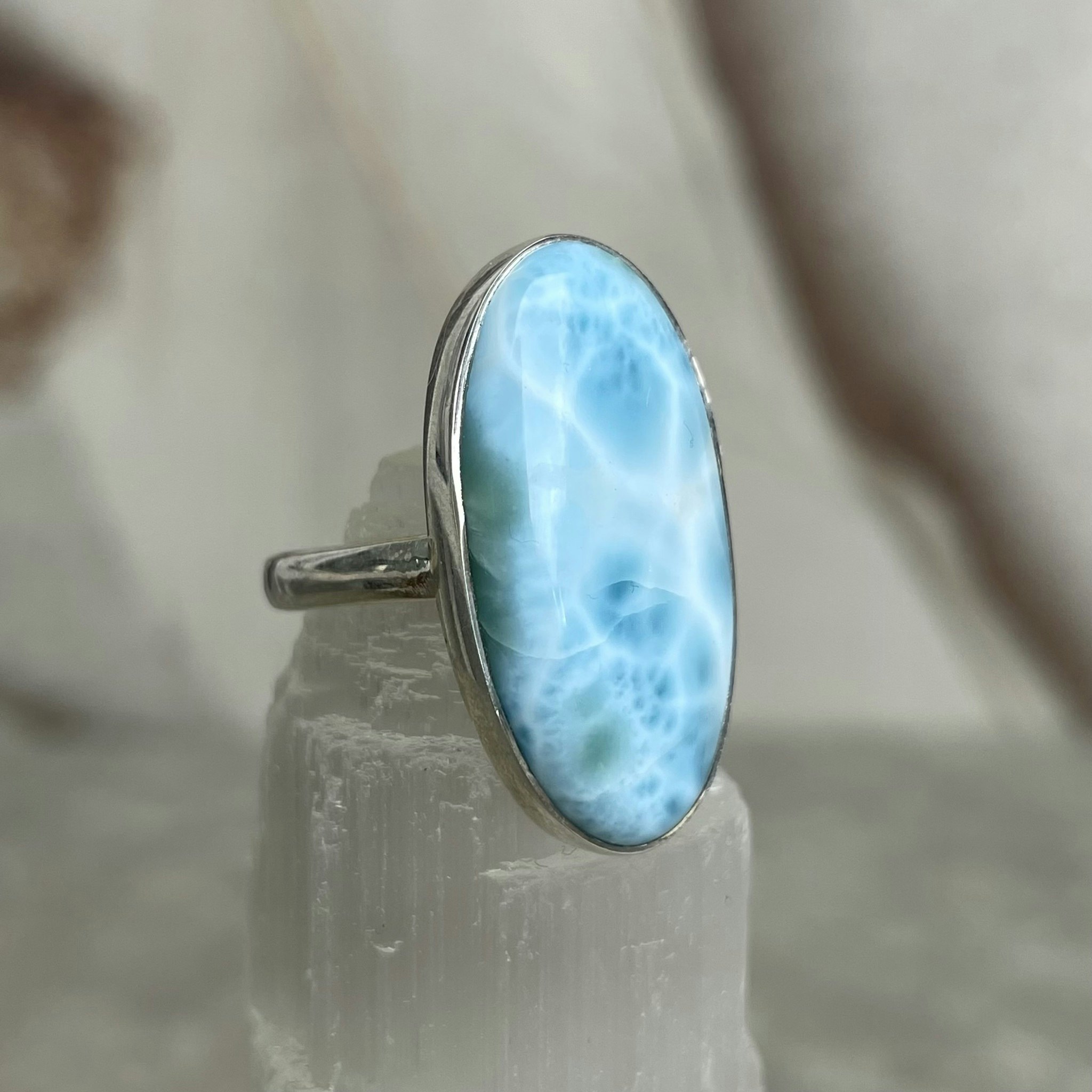 Larimar, ring silver 925 (L2)