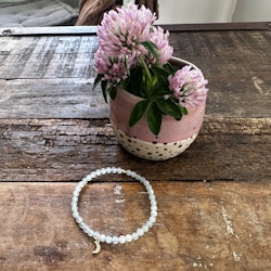Akvamarin, armband med guldmåne
