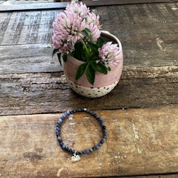 Sodalit, armband lotusblomma guld