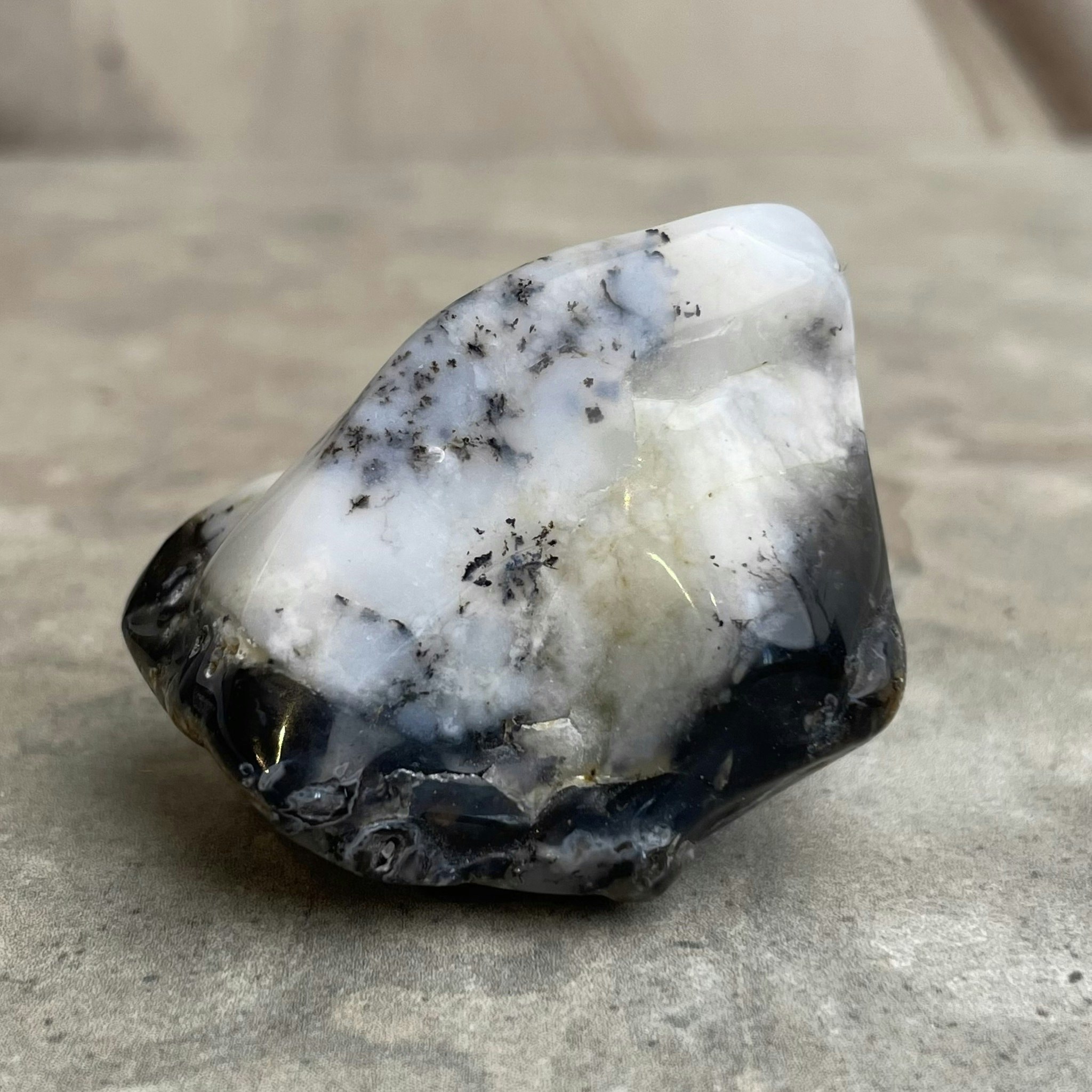 Dendritisk Opal, polerad rå