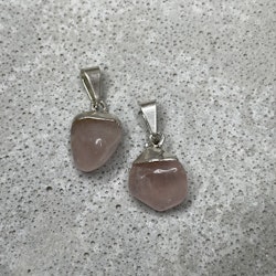 Rosenkvarts, hänge silver