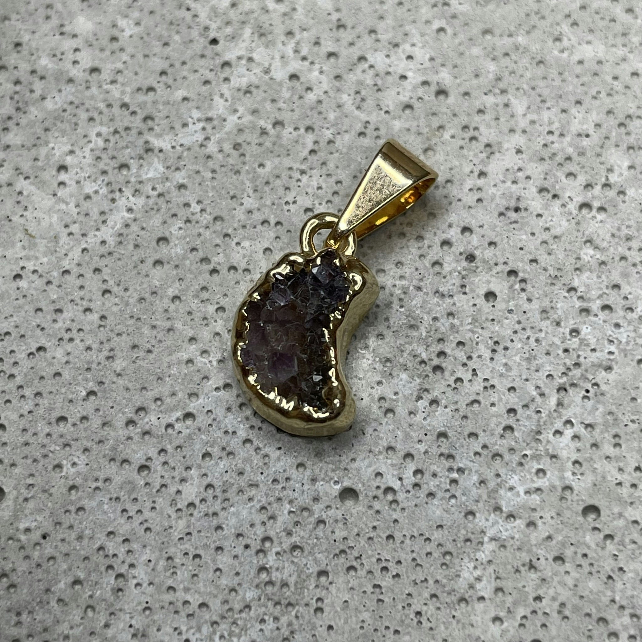 Druzy ametist, hänge måne (A)