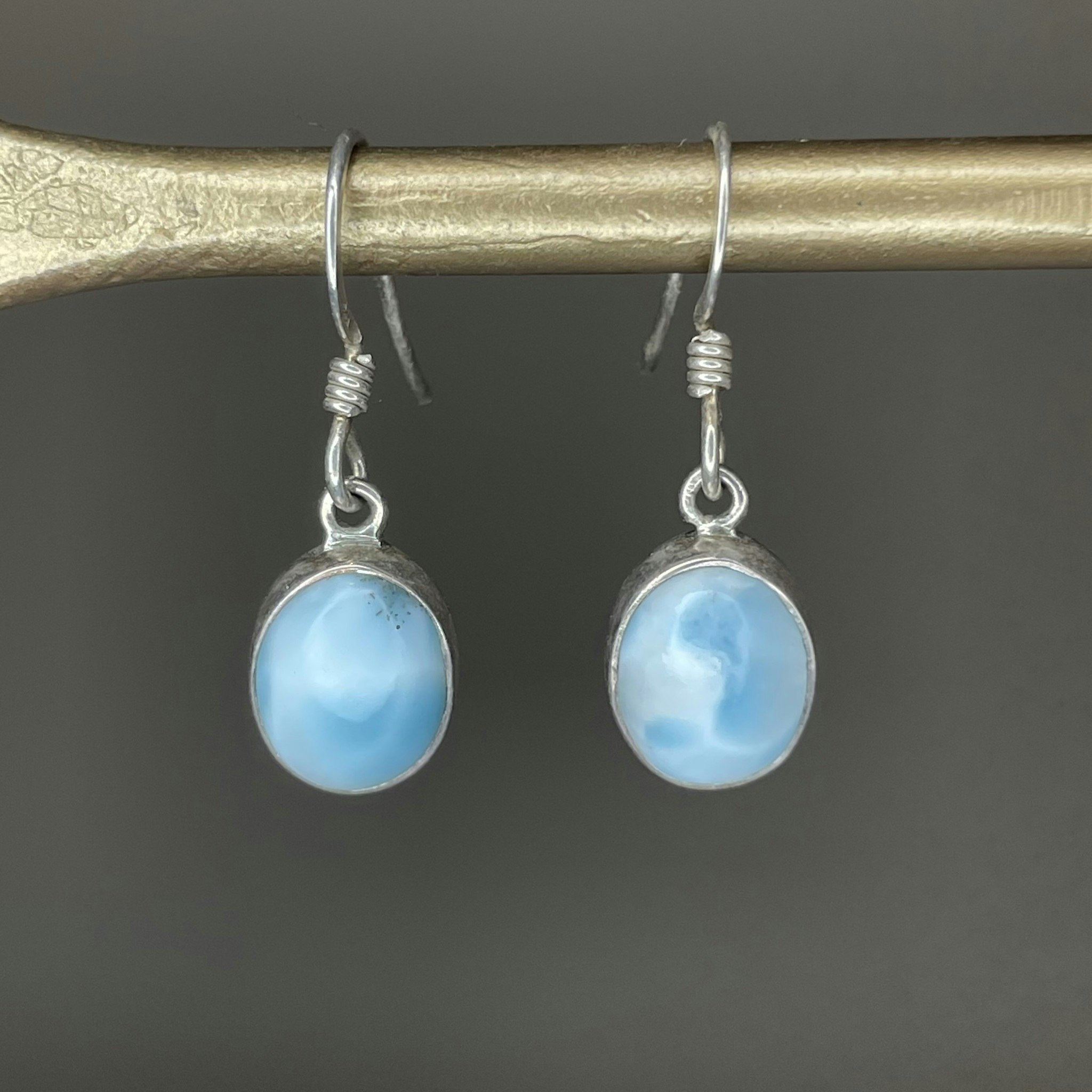 Larimar, örhängen silver 925