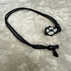 Halsband för kristall i Makramé, svart
