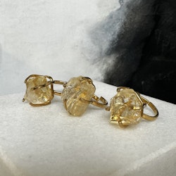 Citrin naturligt upphettad, ring justerbar guld