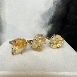 Citrin naturligt upphettad, ring justerbar guld