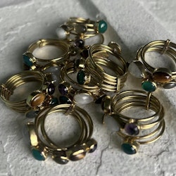 Boho ring med stenar, ca 18 mm